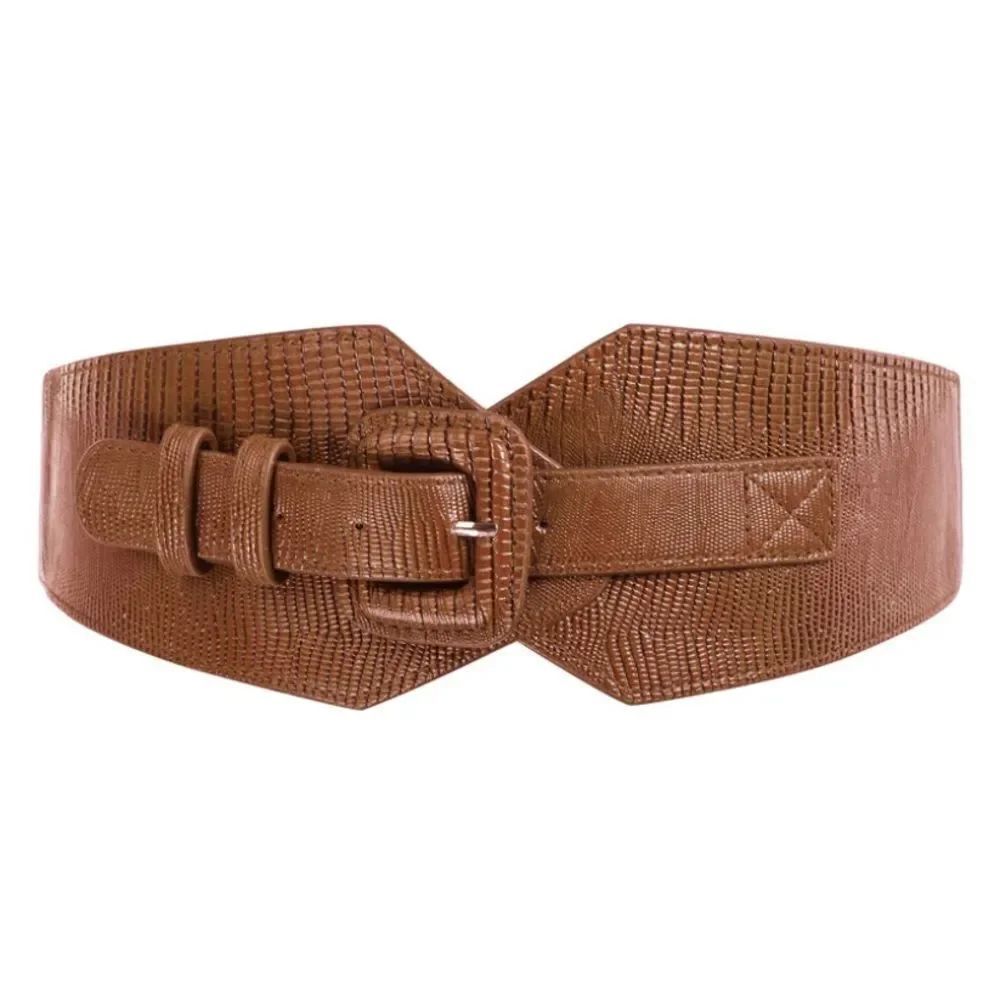 Tan Textured Waistband Belt